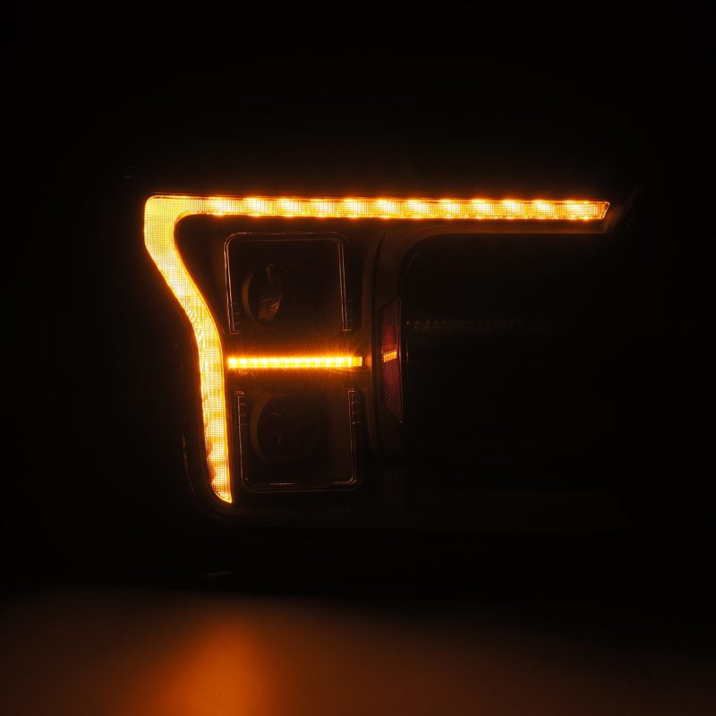 AlphaRex 18-20 Ford F-150 (Req. Conv F150 w/Stock LED) LUXX LED Proj HL Blk Actv Lgt Seq Sig SB DRL 880250 *Discontinued
