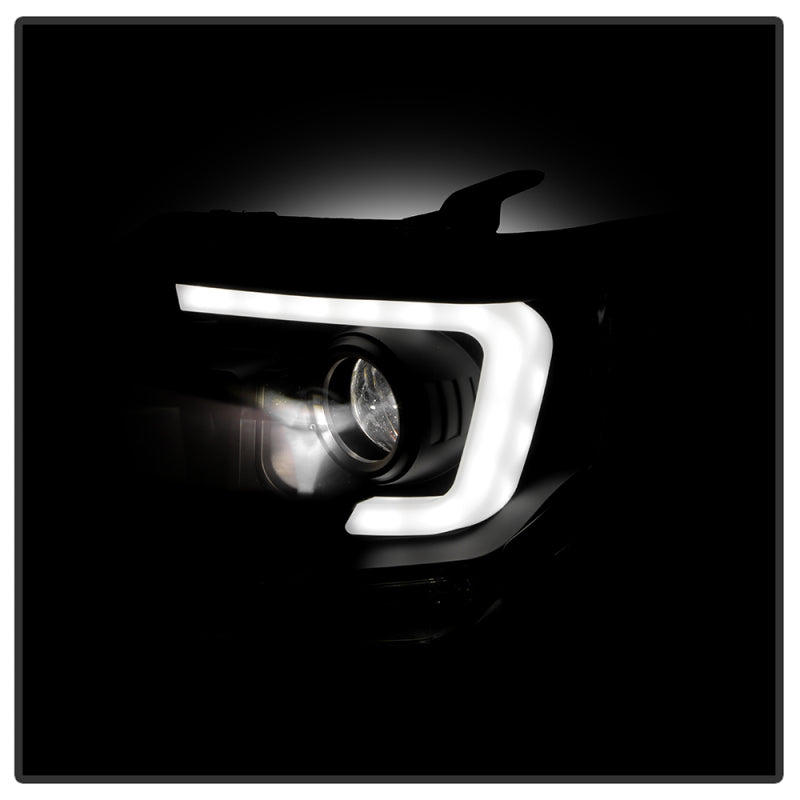 SPYDER 14-17 Toyota Tundra(SR/SR5) Light Bar Projector Headlights - LED - Black PRO-YD-TTU14AP-BK 5088055