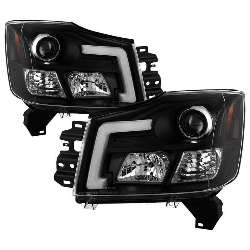 SPYDER 04-15 Nissan Titan High-Power LED Module Equipped Headlights - Black (PRO-YD-NTI04PL-BK) 5088406