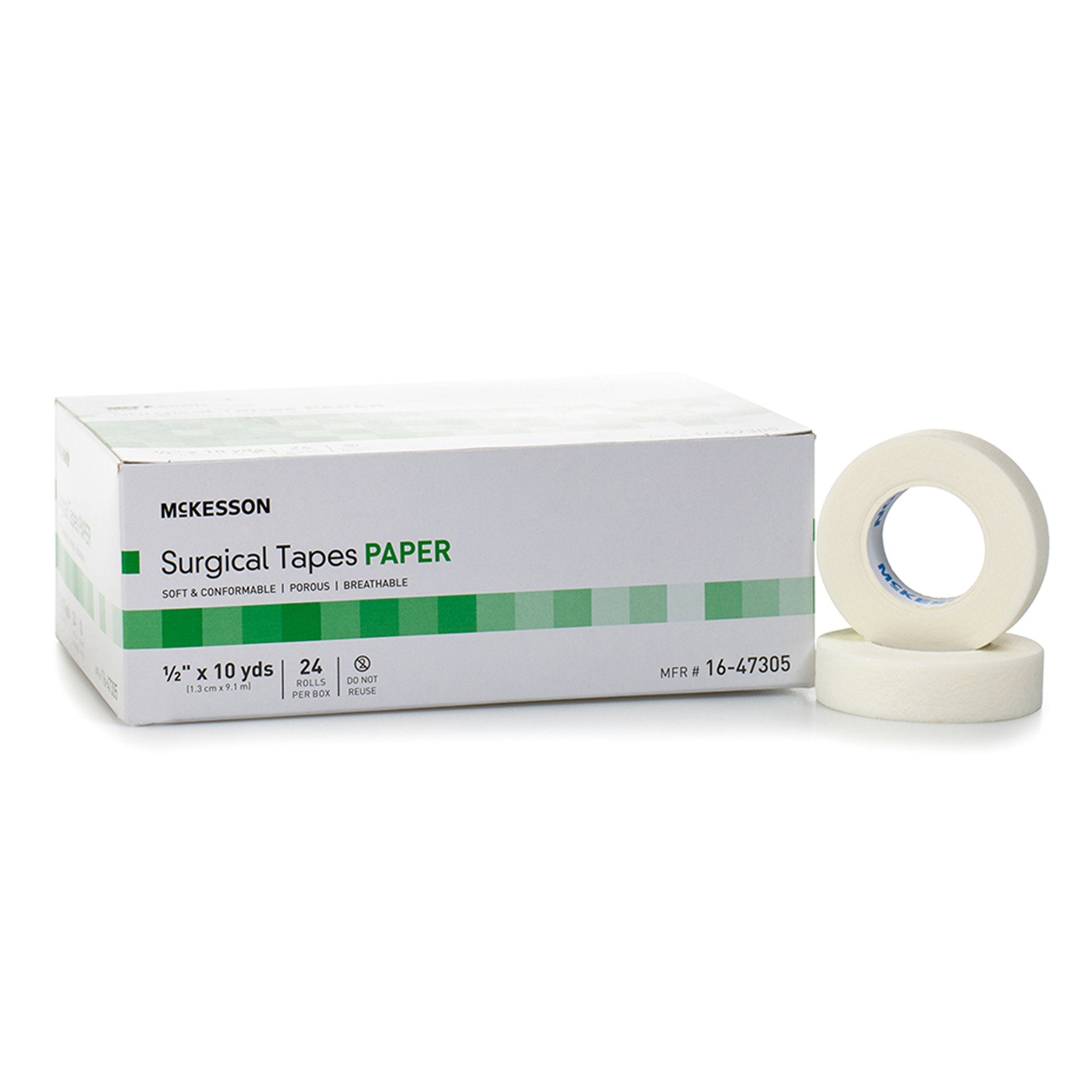 McKesson Paper Medical Tape, 1/2 Inch x 10 Yard, White 16-47305