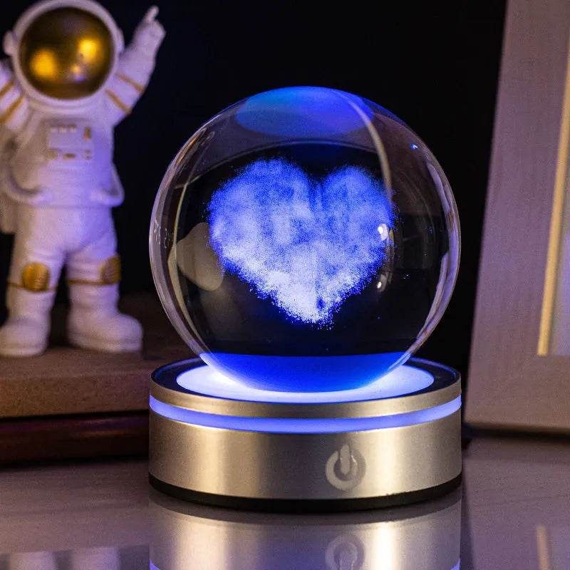 3D Space LED Crystal Ball Lamp