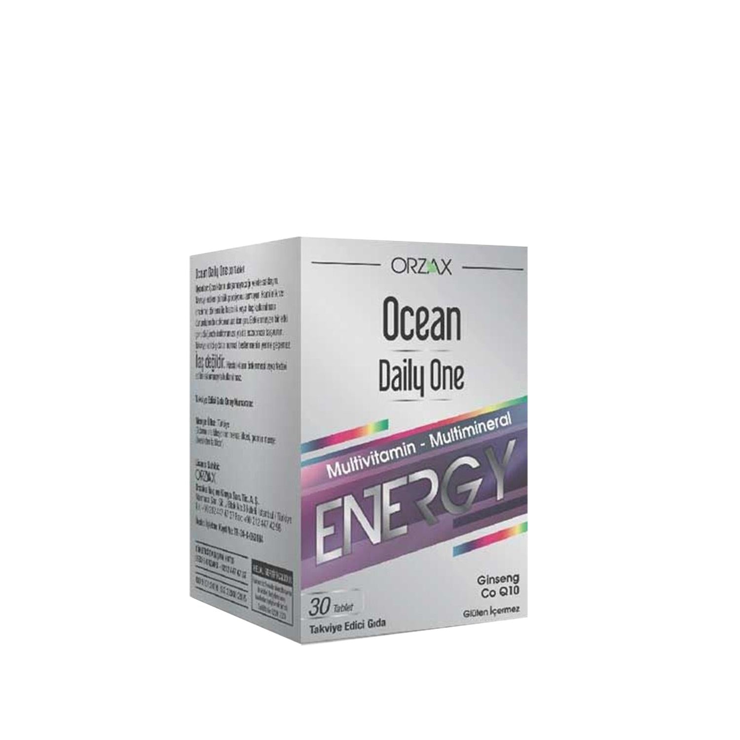 Orzax Ocean Daily One Energy: with Multivitamin & Mineral, Gluten-Free, Natural Energy - 30 Tablets
