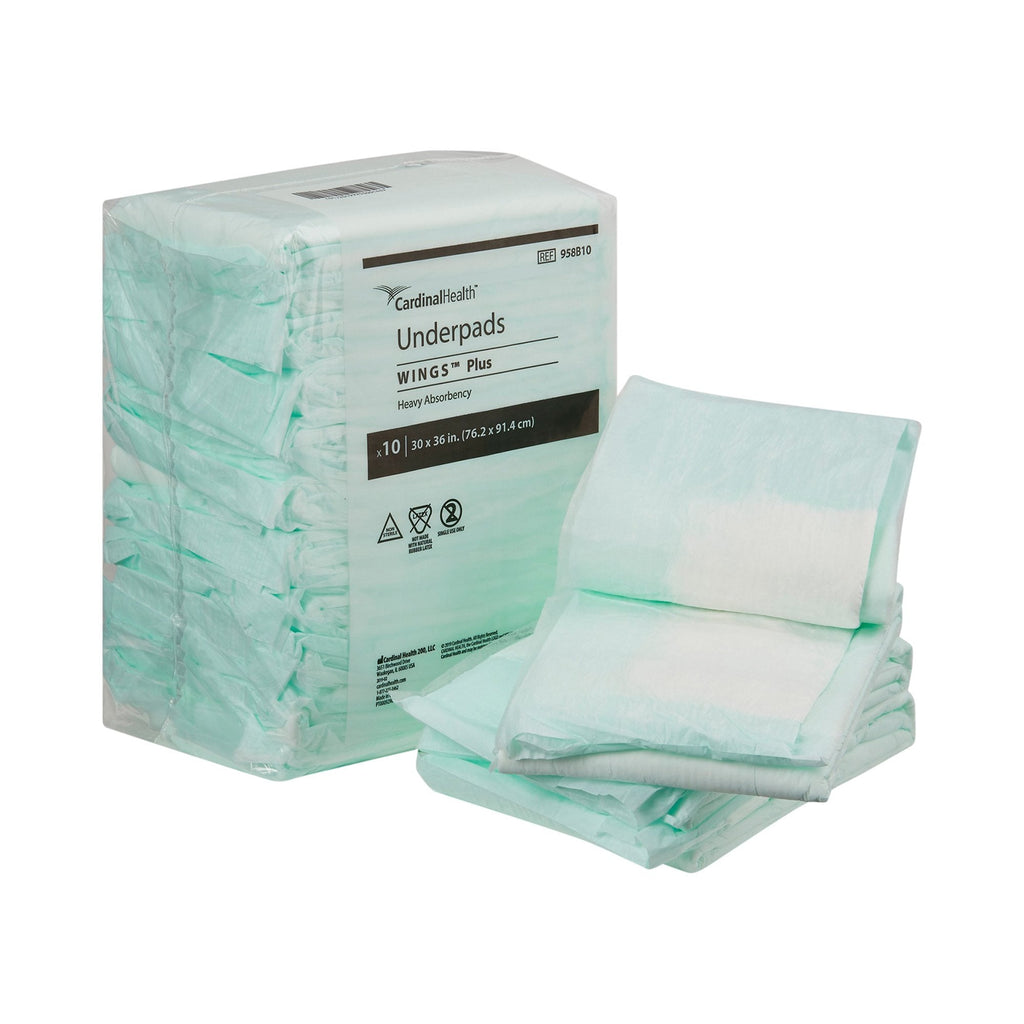 Wings™ Plus Heavy Absorbency Underpads, 30 X 36 Inch 958B10