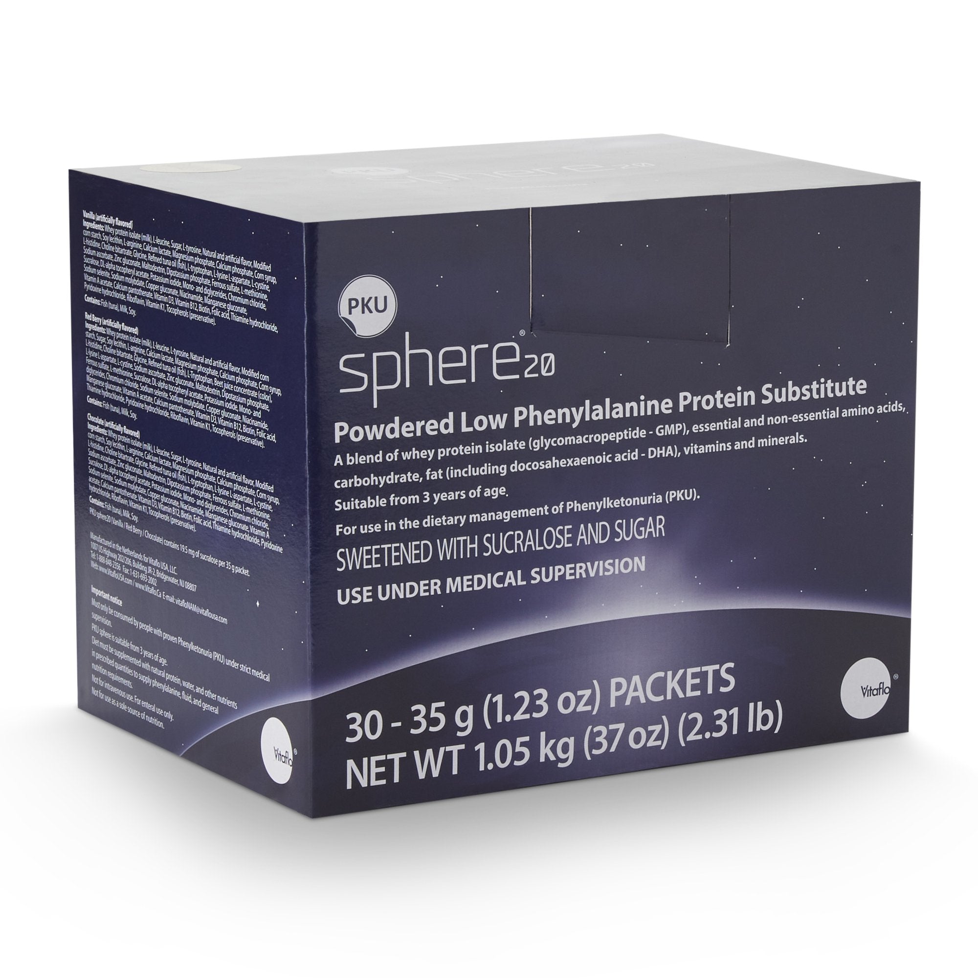 PKU sphere™ 20 Vanilla GMP-Based Formula for use in Dietary Management of PKU 812539021124