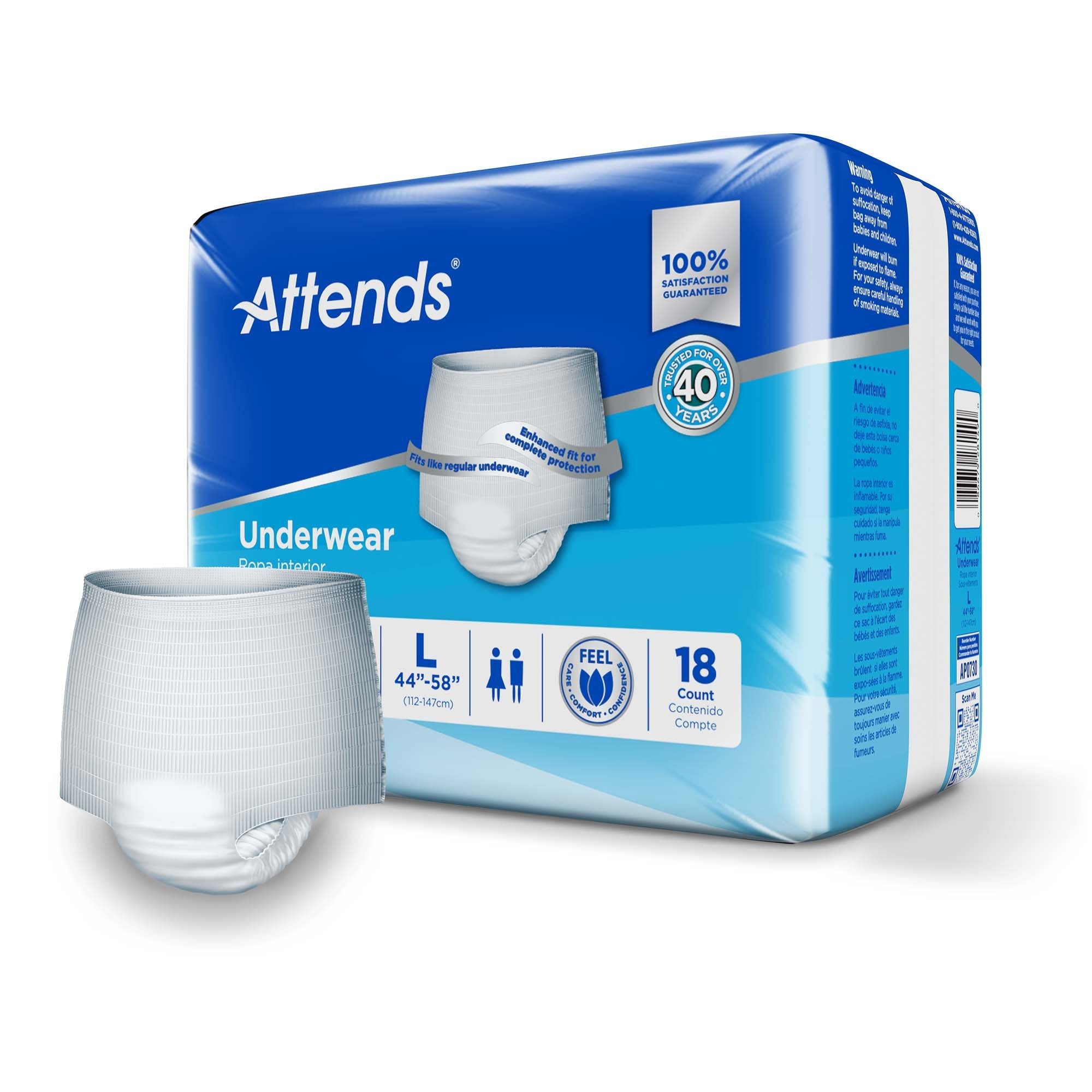 Attends® Extra Absorbency Underwear, Large AP0730