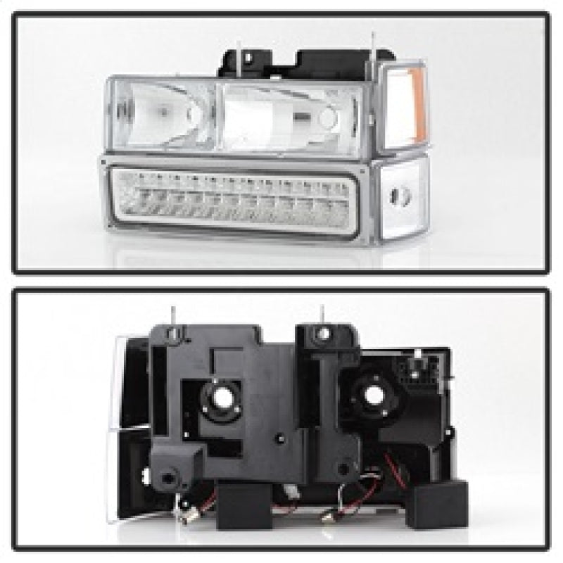 SPYDER Xtune 92-94 Blazer Full Size Corner/LED Bumper Headlights Chrome HD-JH-CCK88-LED-AM-C-SET 5069559