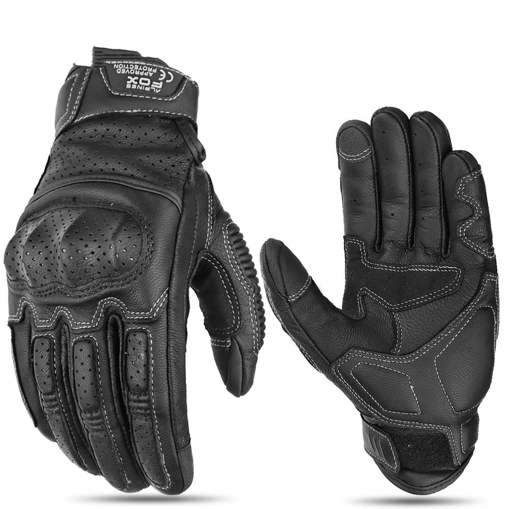 Breathable Touch Screen Motorcycle Riding Leather Gloves Men's Drop-resistant