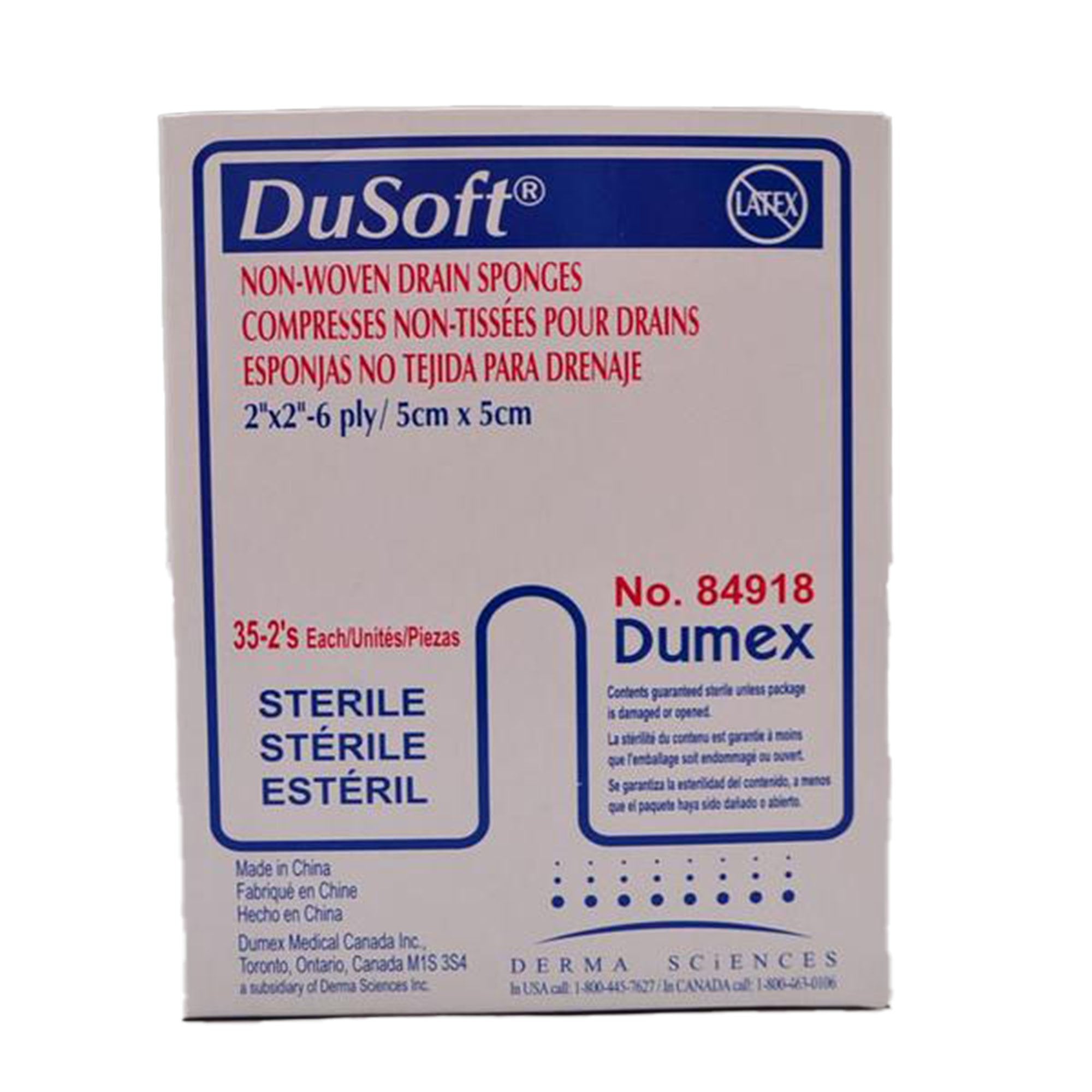 Ducare Drain Sponge, 2 x 2 Inch, 6-Ply 84918