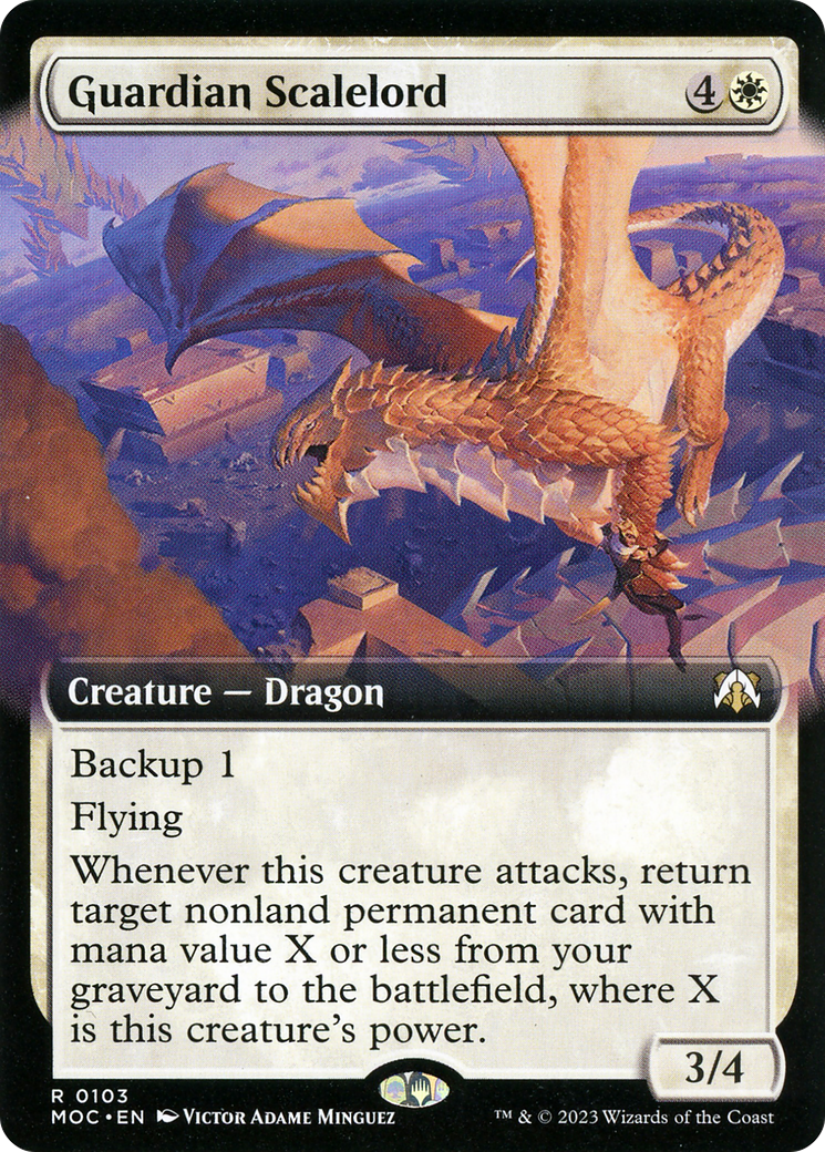 Guardian Scalelord (MOC-103) - March of the Machine Commander: (Extended Art) Foil
