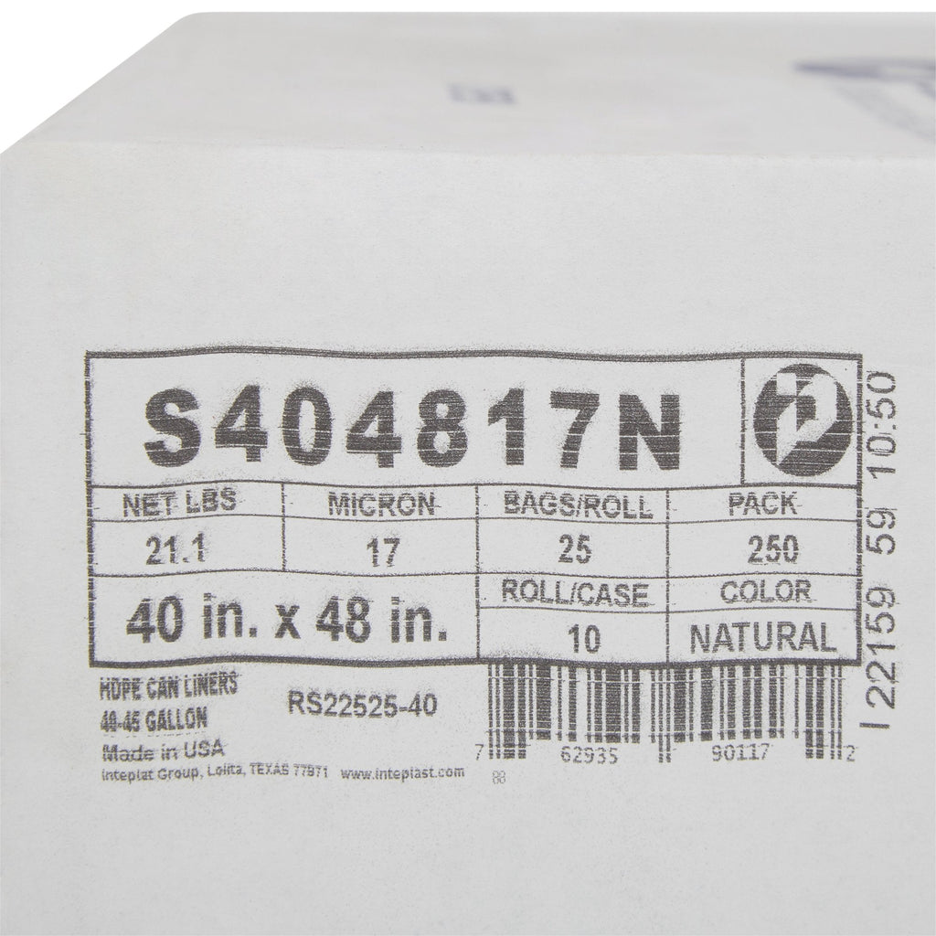 McKesson Extra Heavy Duty Clear Trash Bag, 45 gal, 17 Mic S404817N