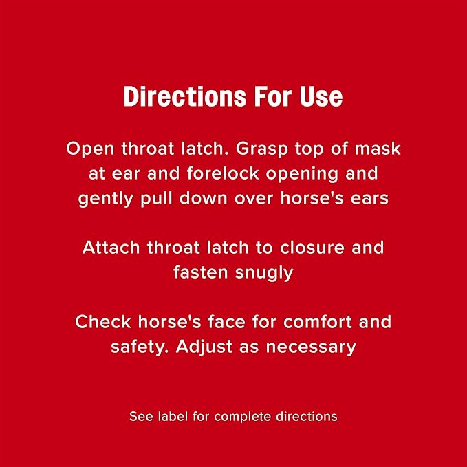 Farnam SuperMask II horse fly mask without ears, extended coverage, protects eyes from insects and debris, adjustable throat latch, Average Horse Size - PhishStones Products