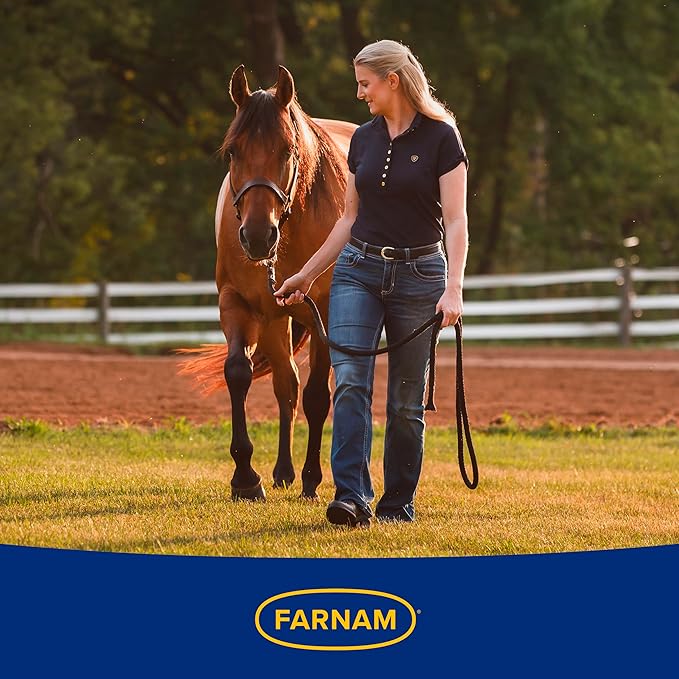 Farnam SuperMask II horse fly mask without ears, extended coverage, protects eyes from insects and debris, adjustable throat latch, Average Horse Size - PhishStones Products