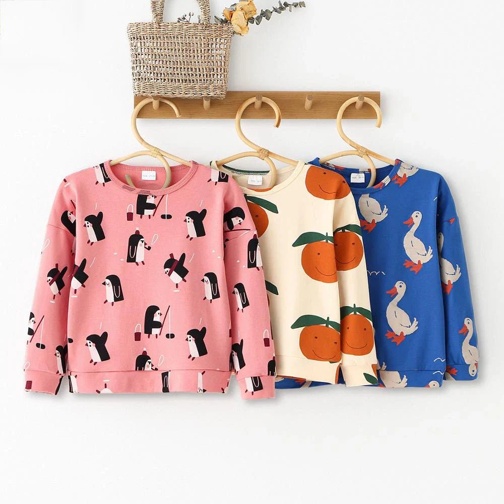 Fashion Cartoon Kids Sweatshirt – Unisex Cotton Top - PhishStones Products