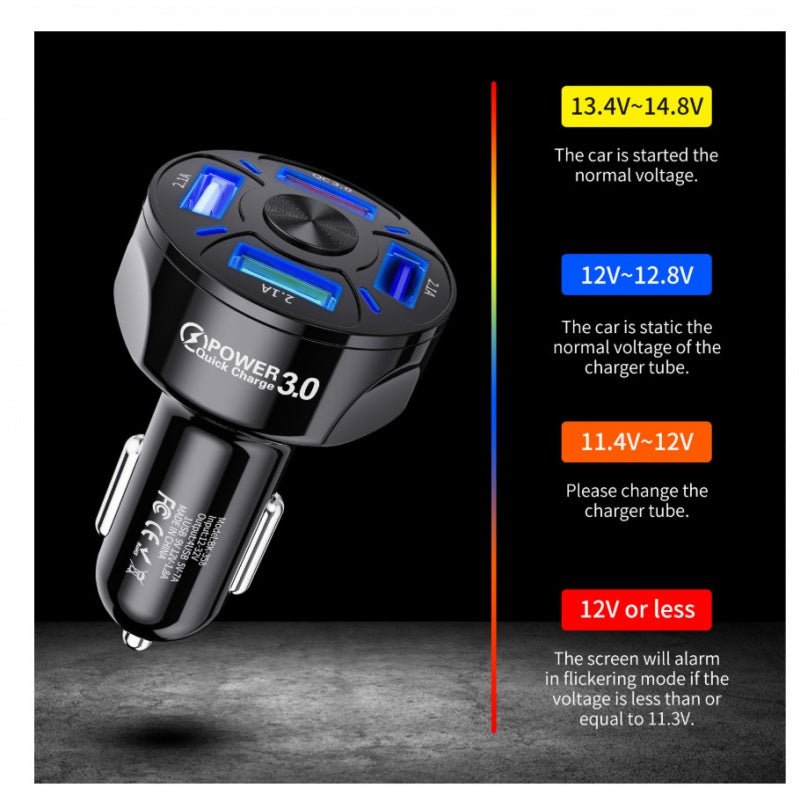 Fast Charge Car Charger One For Four Car Mobile Phone Charger Car Charger - PhishStones Products