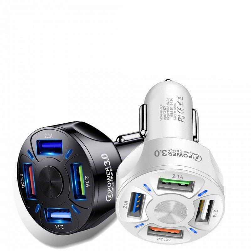 Fast Charge Car Charger One For Four Car Mobile Phone Charger Car Charger - PhishStones Products