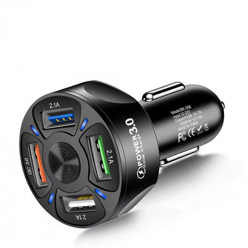 Fast Charge Car Charger One For Four Car Mobile Phone Charger Car Charger - PhishStones Products