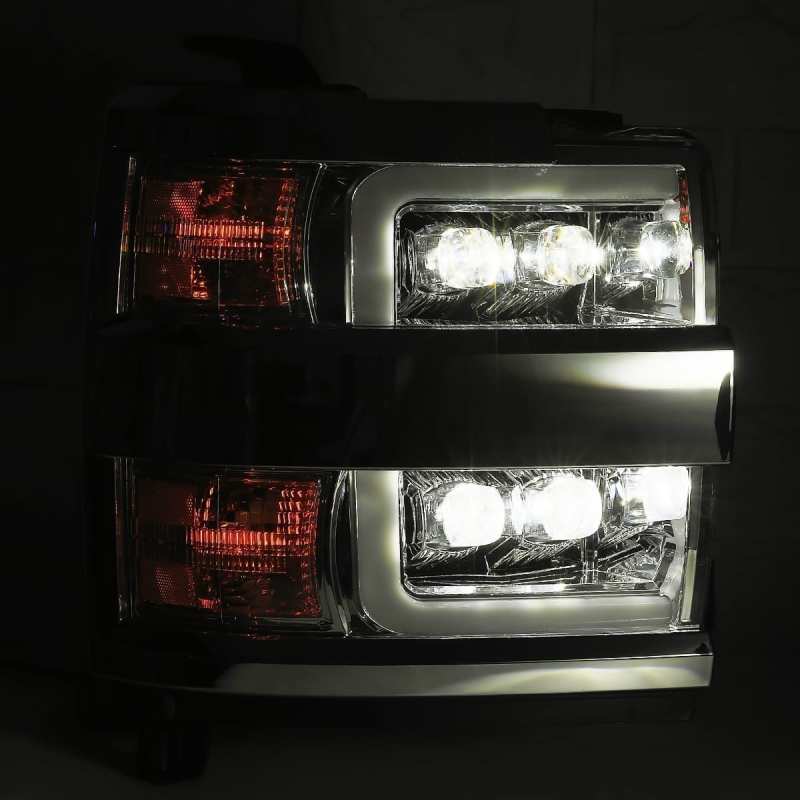AlphaRex 15-18 Chevy 2500HD NOVA LED Proj Headlight Plank Style Jet Blk w/Activ Light/Seq Signal/DRL 880229 *Discontinued