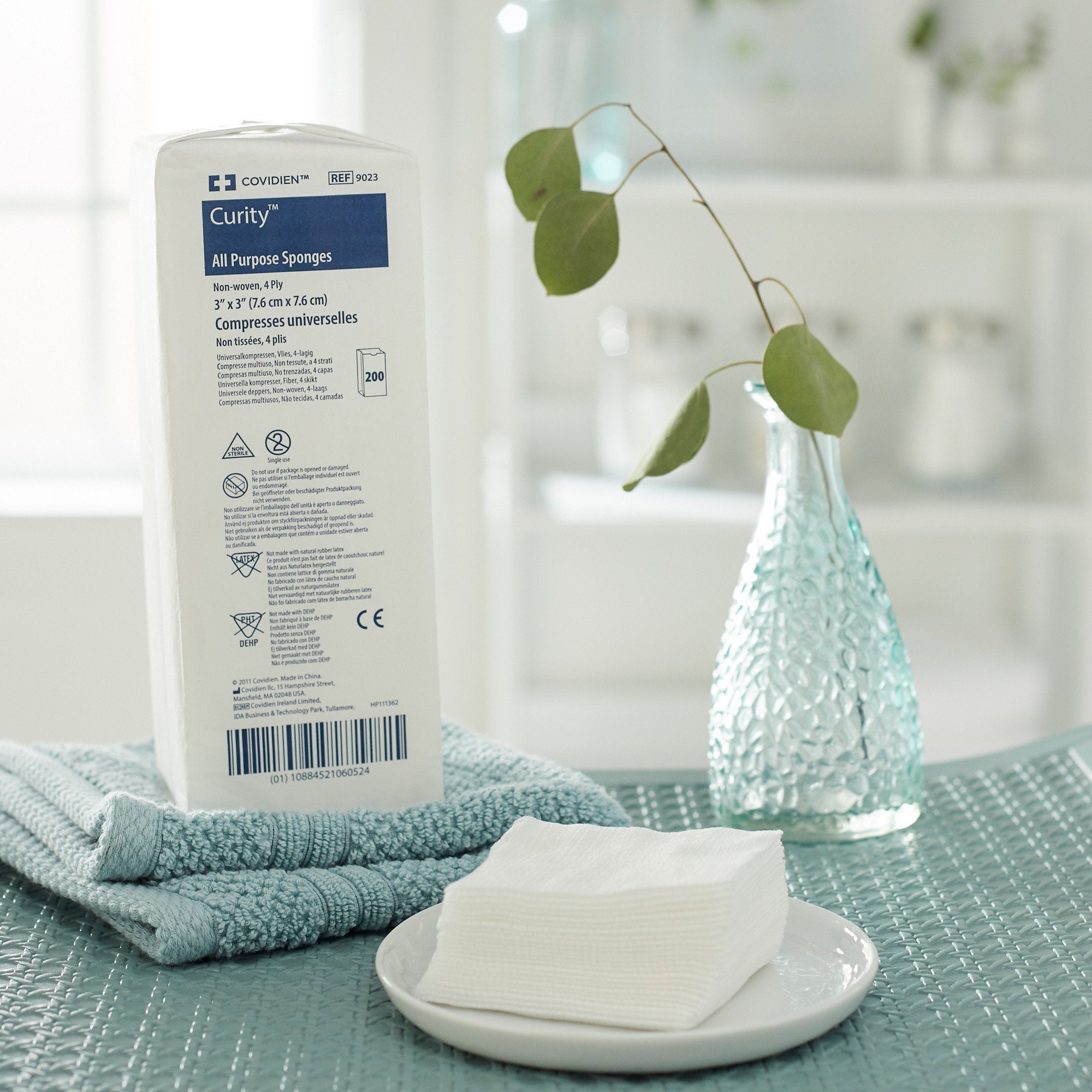 Curity™ Nonwoven Sponge, 3 x 3 Inch, 4-Ply 9023