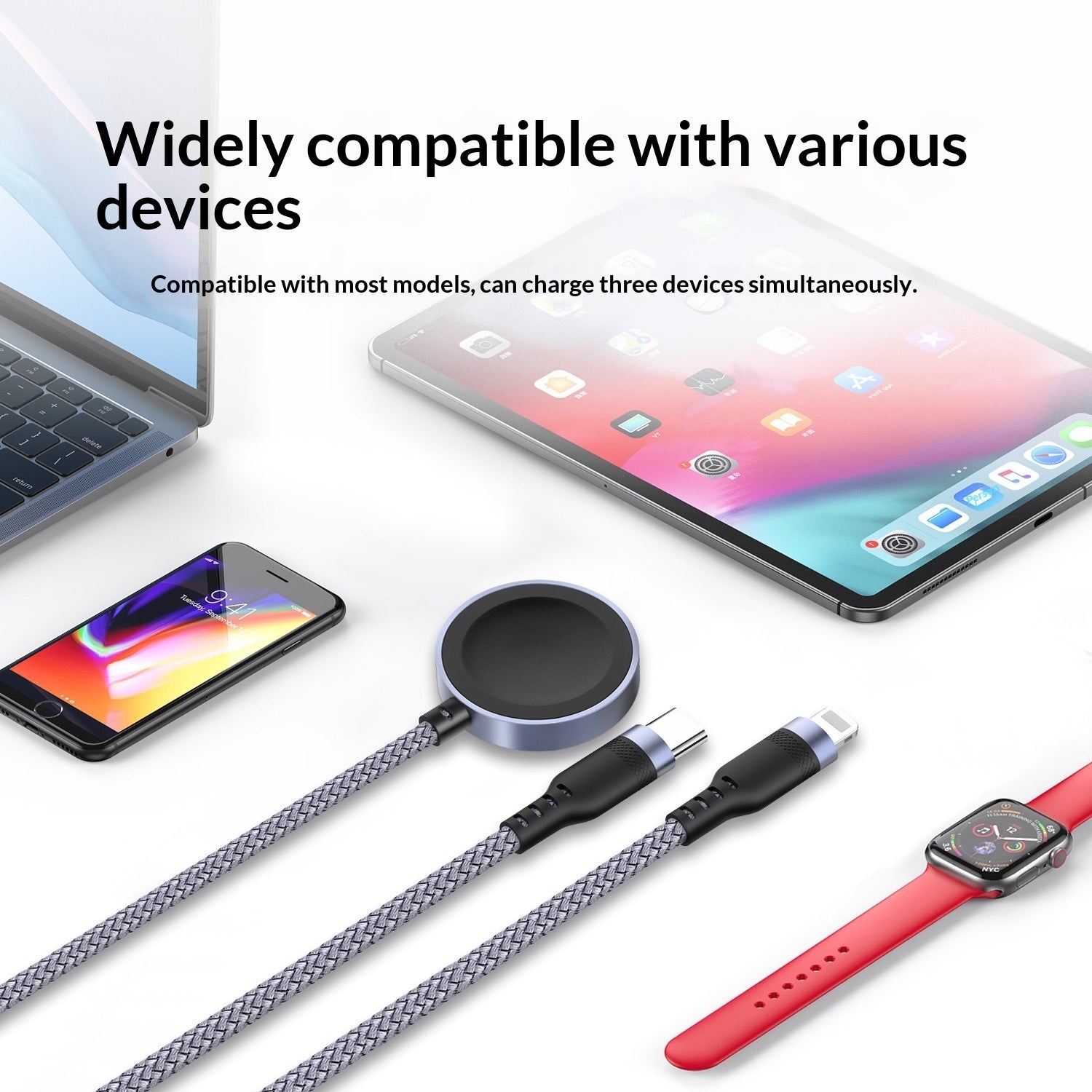 Magnetic Wireless Charging Watch Charger Type Car Data Cable