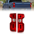 ANZO 19-21 Chevy Silverado Work Truck Full LED Tailights Chrome Housing Red Lens G2(w/C Light Bars) 311419