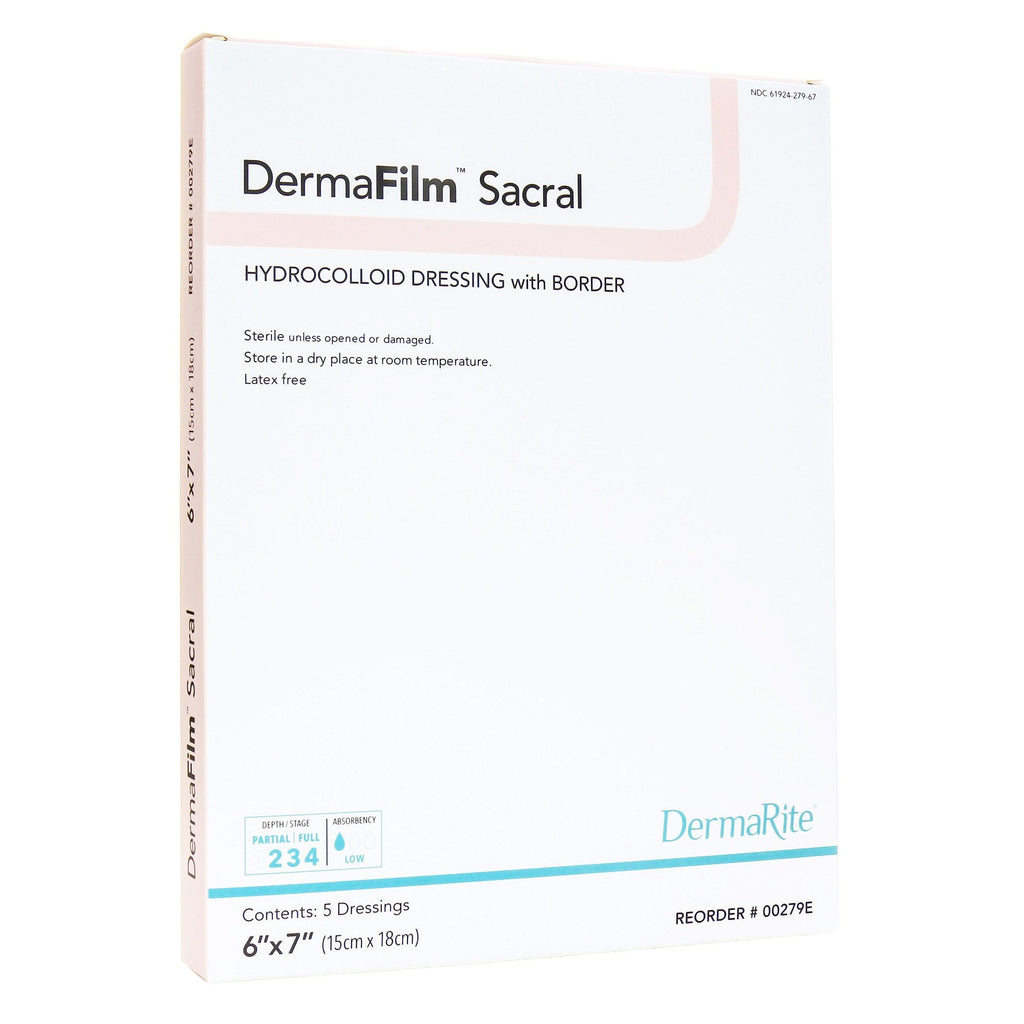 DermaFilm® Hydrocolloid Dressing, 6 x 7 Inch Sacral 00279E