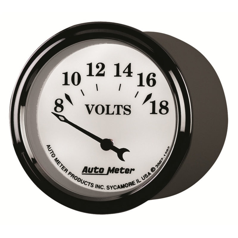 AutoMeter Gauge Voltmeter 2-1/16in. 18V Elec Old Tyme White II 1292