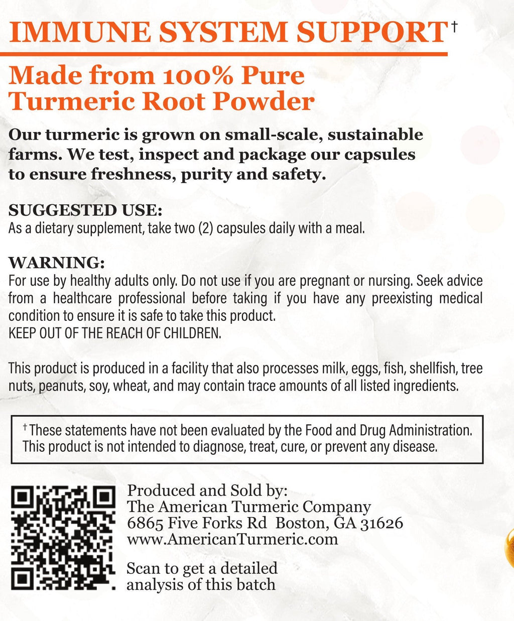 Fermented Turmeric Powder Capsules - Ease Joint Pain and Increase Immune Vitality with Enhanced Bioavailability - 120 Capsules - PhishStones Products