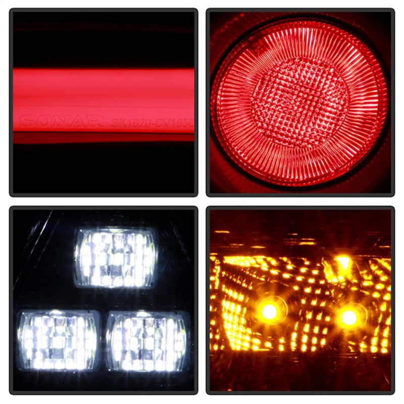 SPYDER 16-19 Honda Civic 5 Door Hatchback Light Bar LED Tail Lights - Black Chrome(ALT-YD-HC16HB-BC) 5088819