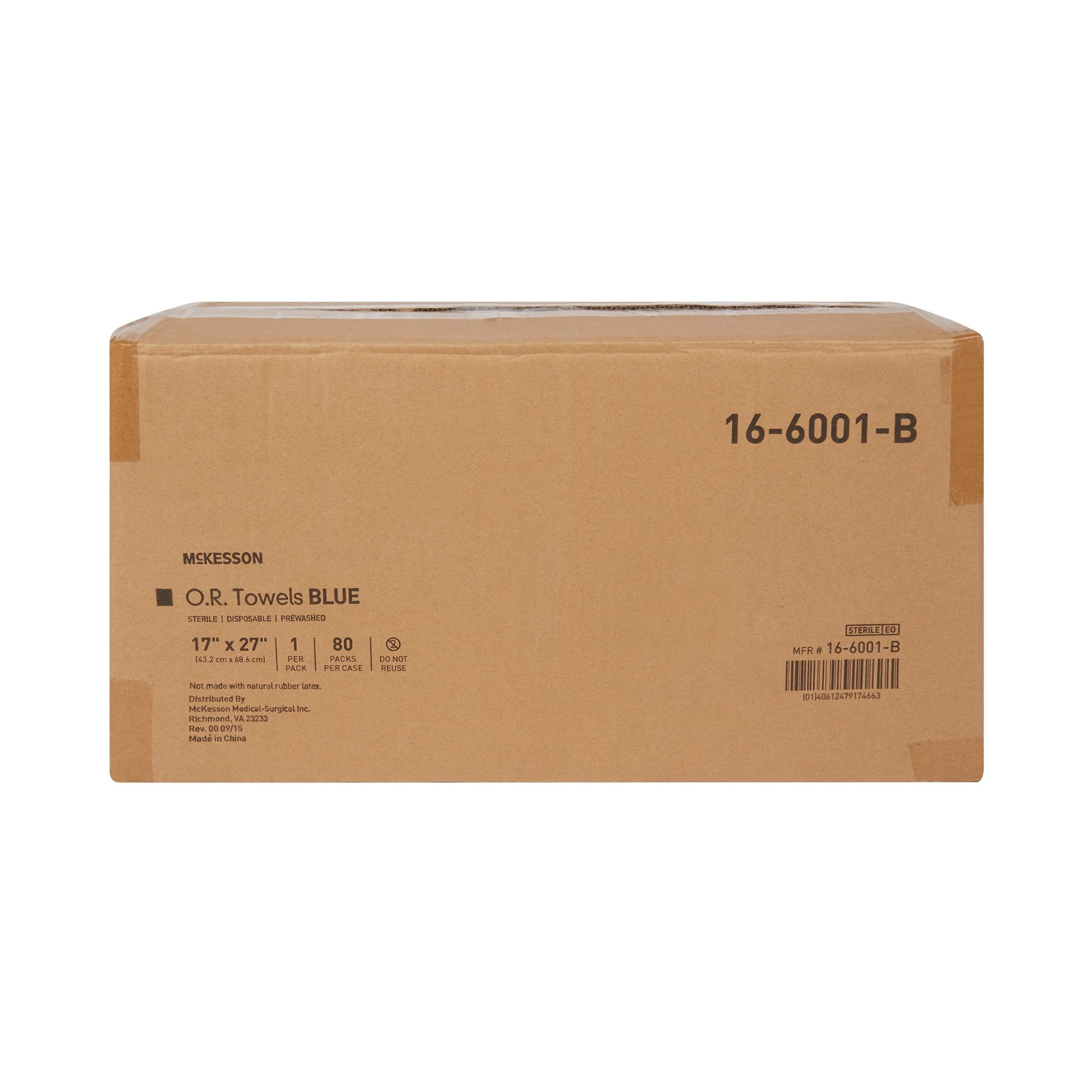 McKesson Sterile Blue O.R. Towel, 17 x 27 Inch 16-6001-B