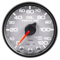 AutoMeter Gauge Oil Press 2-1/16in. 120PSI Stepper Motor W/Peak & Warn Slvr/Blk Spek P32522