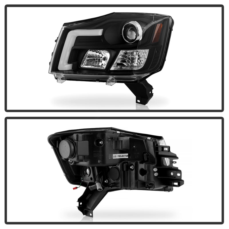 SPYDER 04-15 Nissan Titan High-Power LED Module Equipped Headlights - Black (PRO-YD-NTI04PL-BK) 5088406