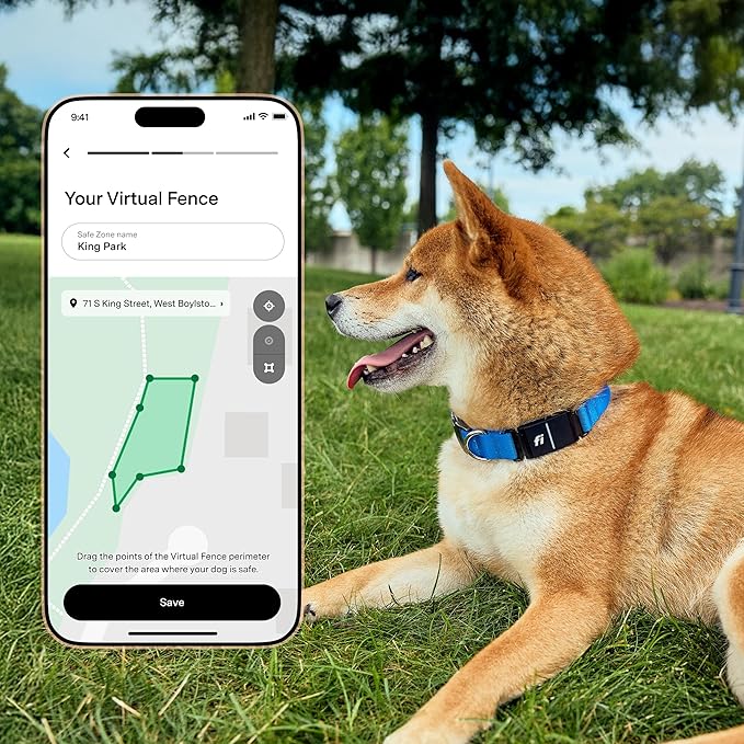 Fi New Series 3+ Smart Dog Tracker Collar – AI GPS for Dogs, Health & Behavior Monitor, Virtual Fence, Escape Alerts, Waterproof, Apple Watch Compatible 12Mo Membership Included - PhishStones Products