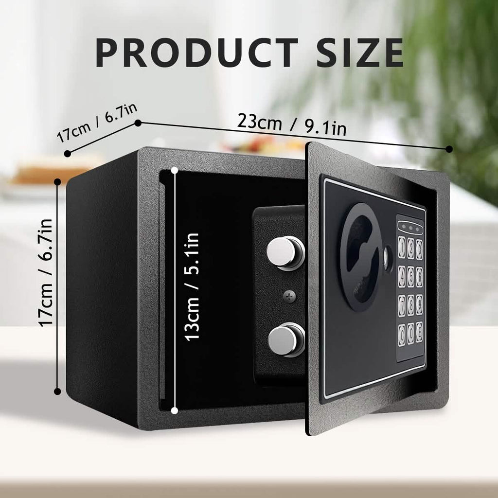 Fireproof Digital Home Safe with Keypad, Sensor Light & Money Bag - Silver - PhishStones Products