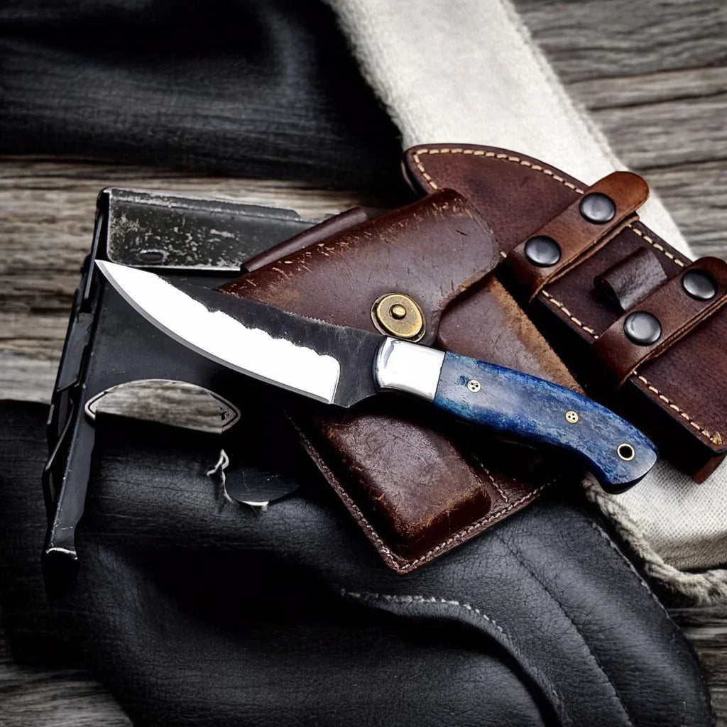 Fixed Blade Hunting Knife With Camel Bone Handle - PhishStones Products