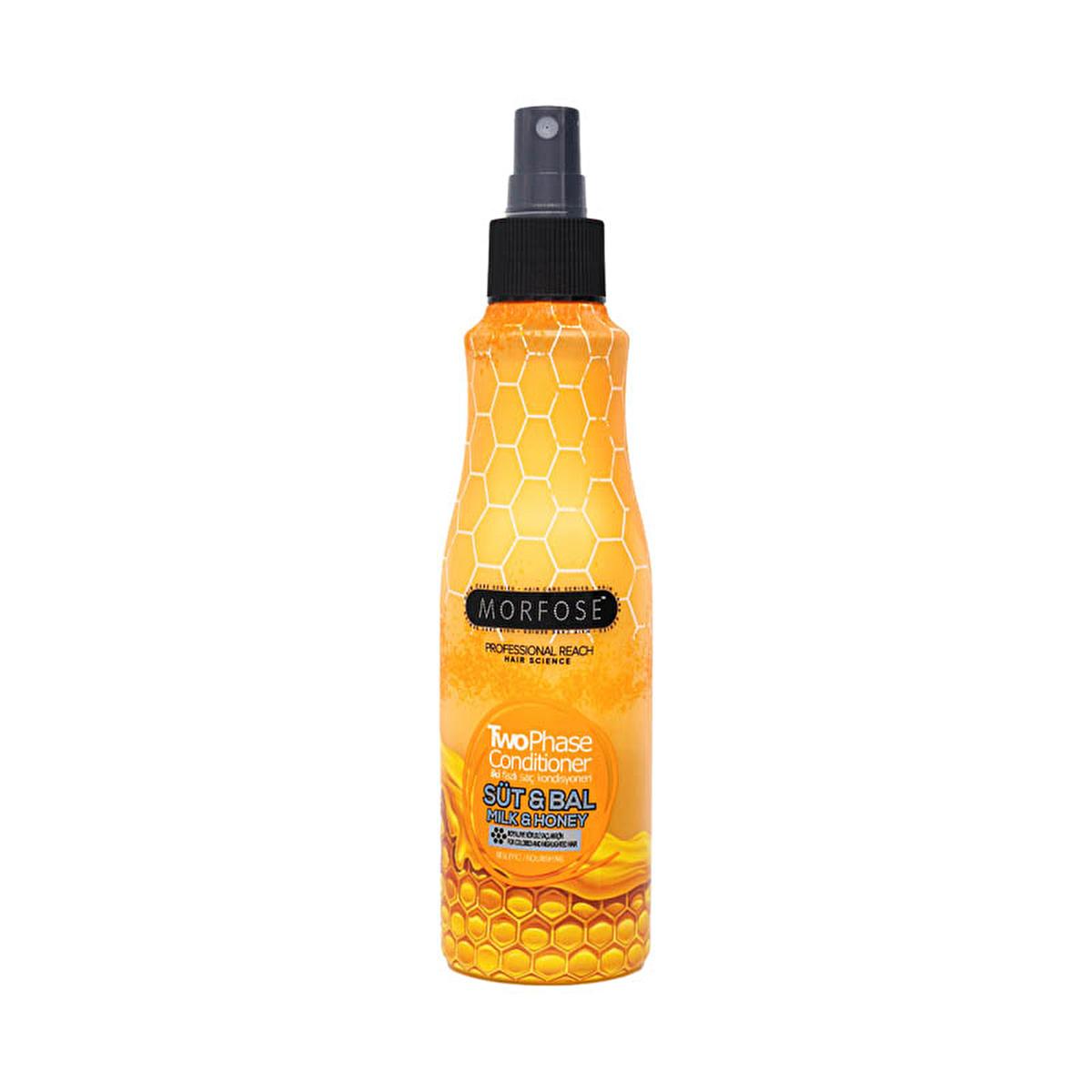 Morfose Milk & Honey Double Phase Leave-In Conditioner & Heat Protectant Spray for Nourished Hair - 7.45 fl oz