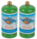 Flame King 1lb Refillable Propane Tank LP Cylinder- 2 Pack Eco Friendly Sustainable Tank