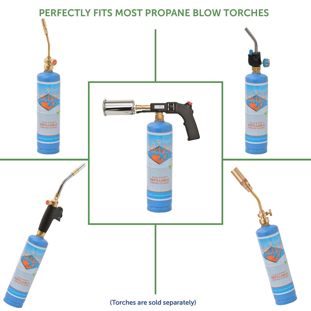 Flame King 1lb Refillable Propane Tank Welding LP Cylinder 14.1 - 2 Pack Eco Friendly Sustainable Tank