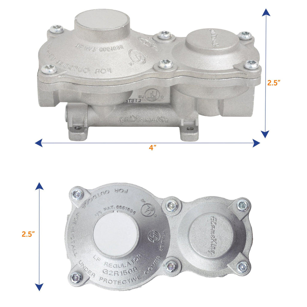 Flame King 2-Stage 150,000 BTU Propane LP Vertical Super Compact Regulator