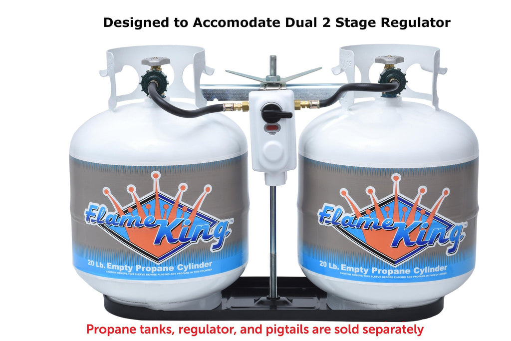 Flame King 20lb Rack for Dual Propane Tank RVs & Trailers