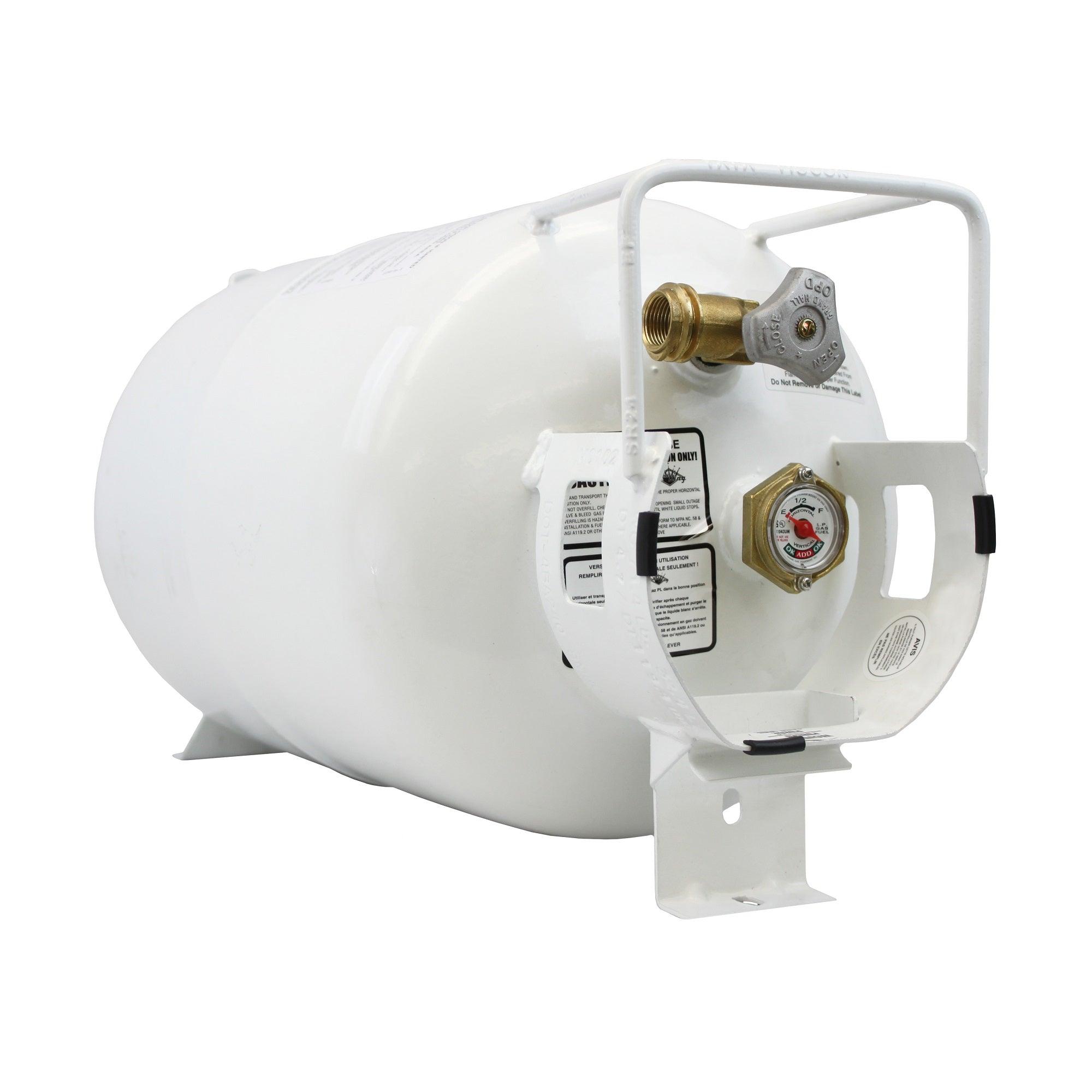 Flame King 30lb Horizontal Propane Cylinder Tank With Valve and Gauge RV Trailer