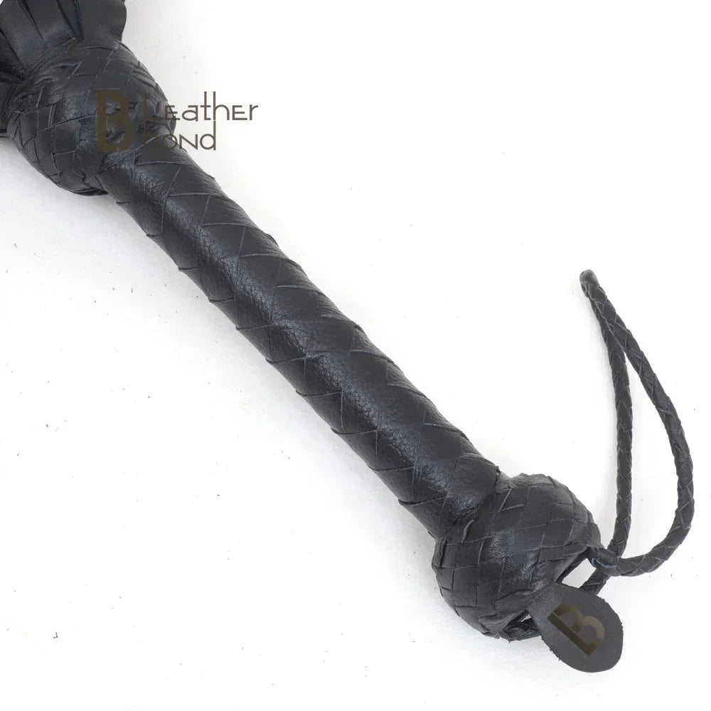 Cowhide Black Leather Flogger – 100 Falls Flogger Whip | Leather Bond