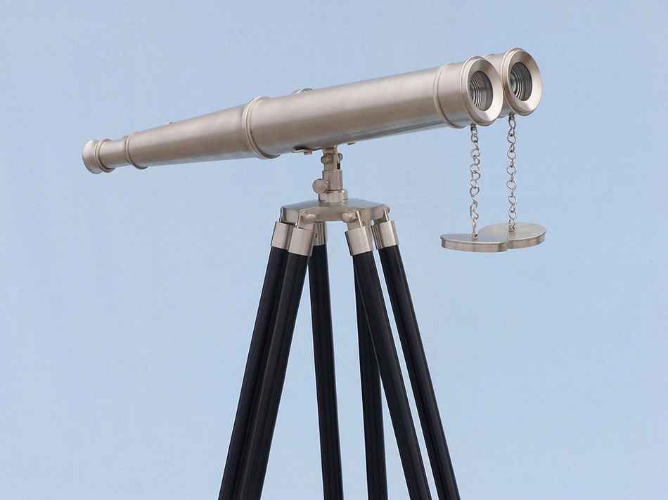 Floor Standing Admiral's Brushed Nickel Binoculars 62""