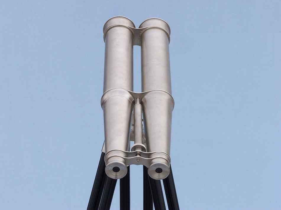 Floor Standing Admiral's Brushed Nickel Binoculars 62""