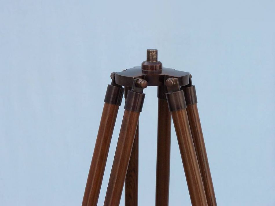 Floor Standing Antique Copper With Leather Anchormaster Telescope 65""