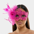 Floral Lace Feather Tulle Masquerade Halloween Mask