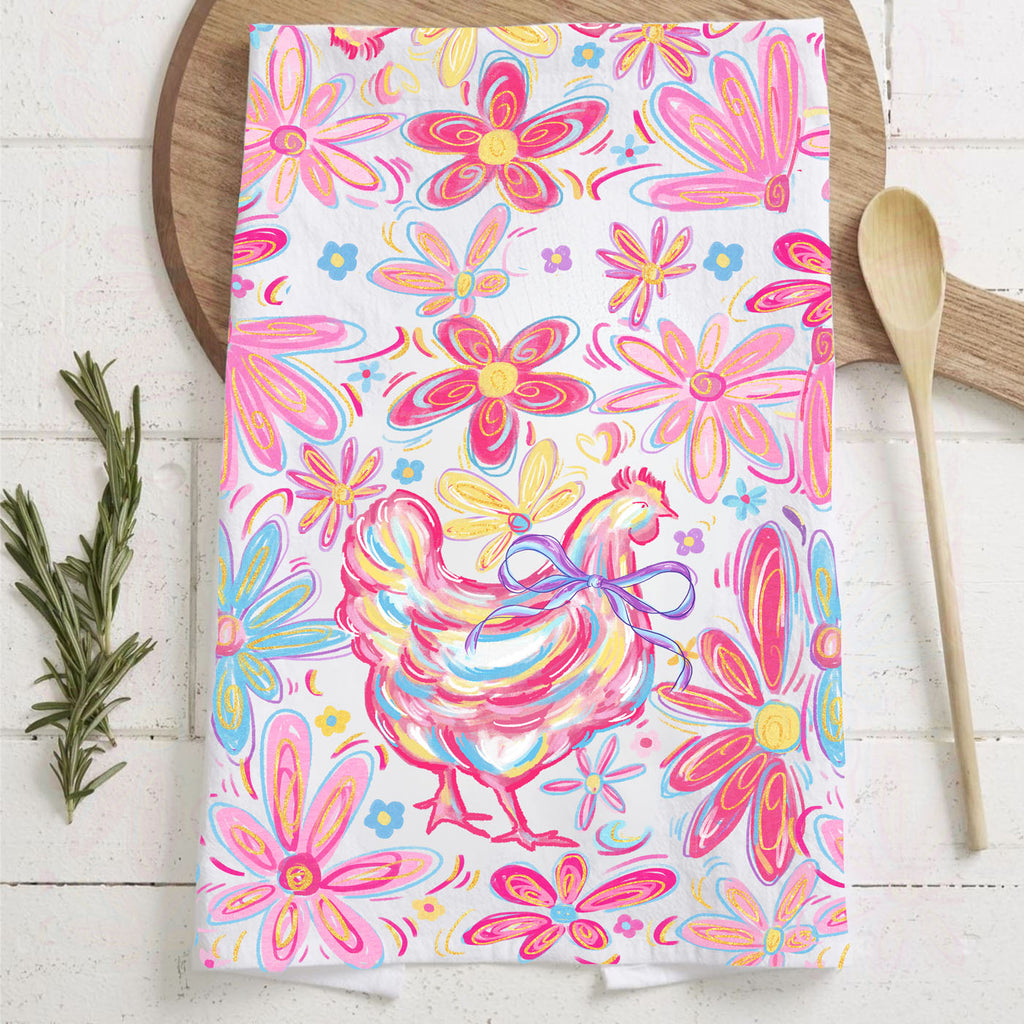 Floral Boho Chicken Towel