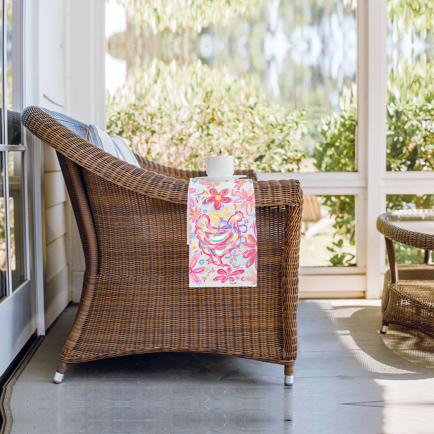 Floral Boho Chicken Towel