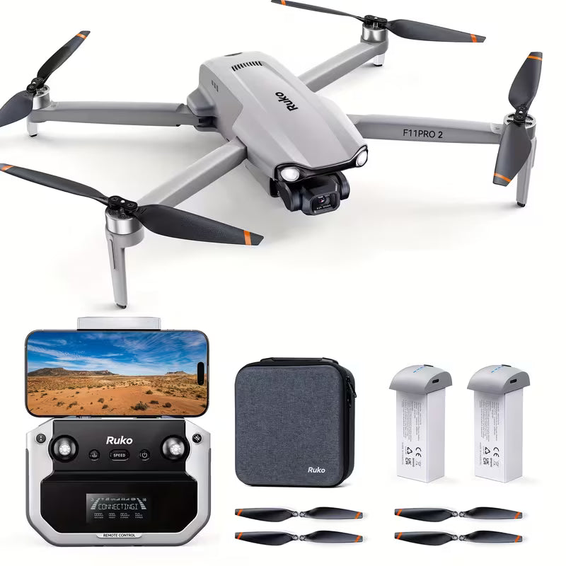 2 Fly More Drone with 6K Picture And 4K Video, 3-Axis Gimbal Camera, 70-Min Flight Time, 3KM FPV Transmission, Automatic Return Mode, Novice Mode