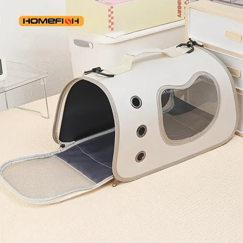 Foldable Breathable Pet Carrier Shoulder Bag for Small Dogs & Cats, 40 x 26 x 22 cm (15.7 x 10.2 x 8.7 in), Up to 7 kg (15.4 lb) - PhishStones Products