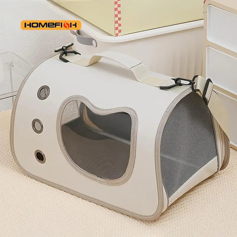 Foldable Breathable Pet Carrier Shoulder Bag for Small Dogs & Cats, 40 x 26 x 22 cm (15.7 x 10.2 x 8.7 in), Up to 7 kg (15.4 lb) - PhishStones Products